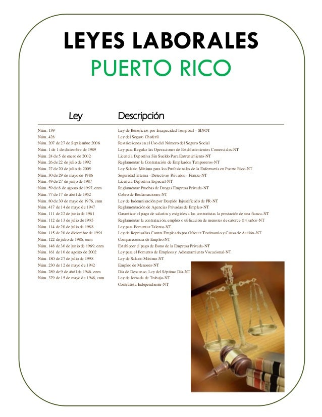 Leyes Laborales De Puerto Rico