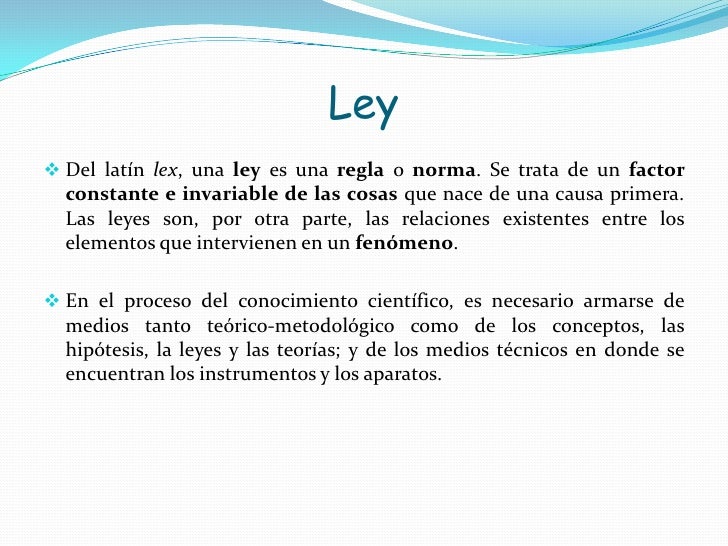 Leyes y teorias