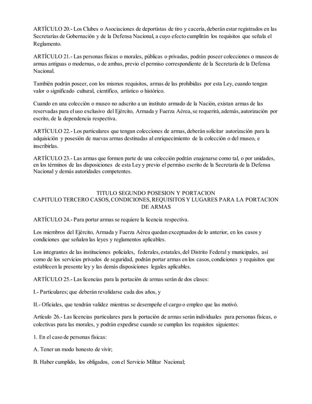 Ley federal de armas de fuego y explosivos completa