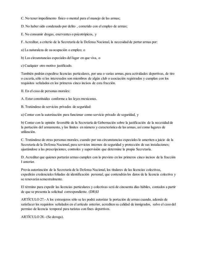 Ley federal de armas de fuego y explosivos completa