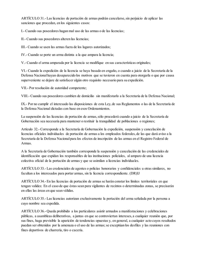 Ley federal de armas de fuego y explosivos completa