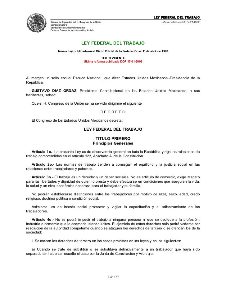 Ley federal del trabajo