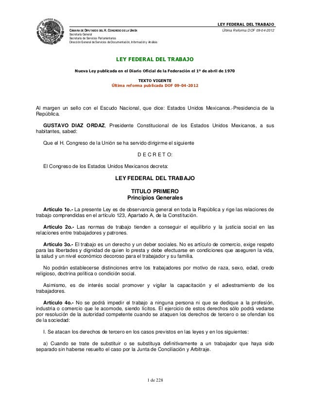Ley federal del trabajo