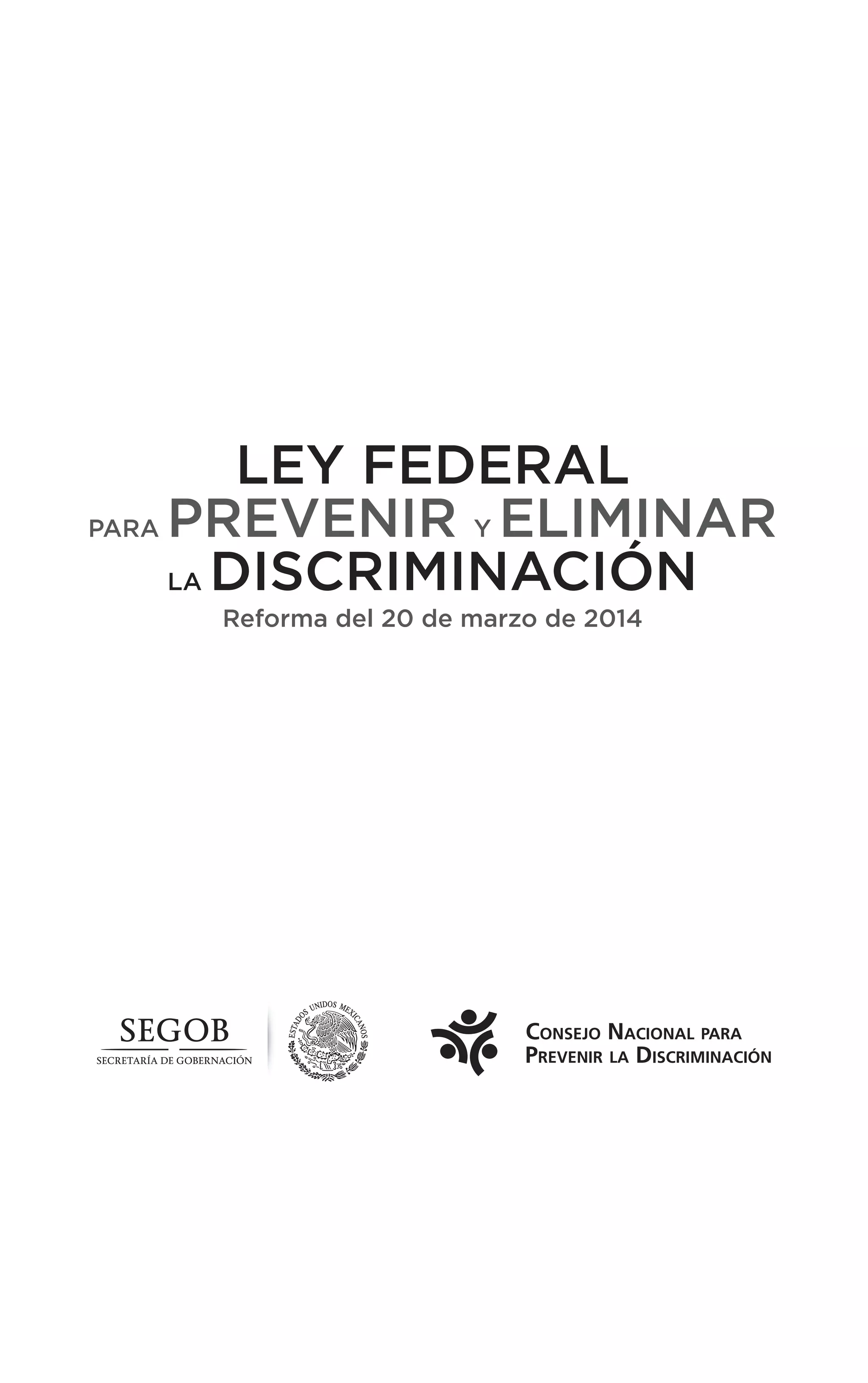 Ley Federal para Prevenir y Eliminar la Discriminación | PDF ...
