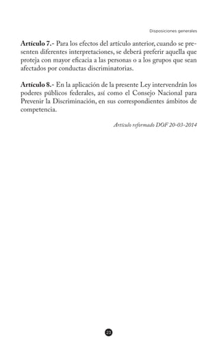 Ley Federal para Prevenir y Eliminar la Discriminación | PDF