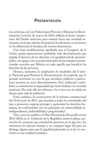 Ley Federal para Prevenir y Eliminar la Discriminación | PDF