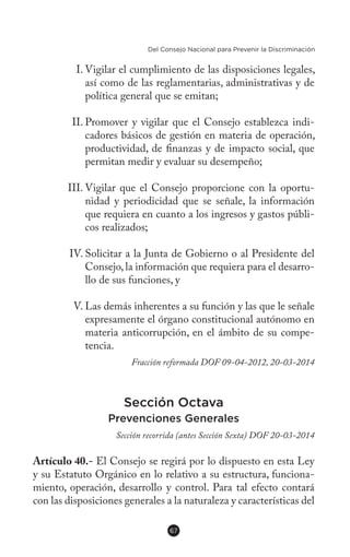 Ley Federal para Prevenir y Eliminar la Discriminación | PDF