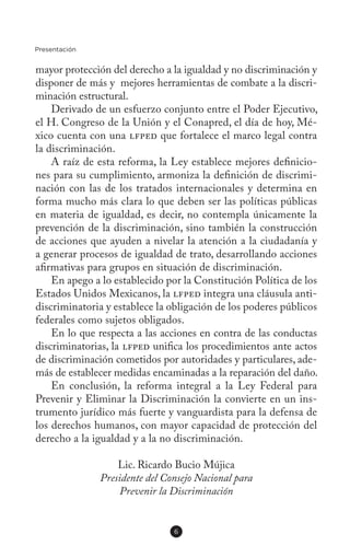 Ley Federal para Prevenir y Eliminar la Discriminación | PDF