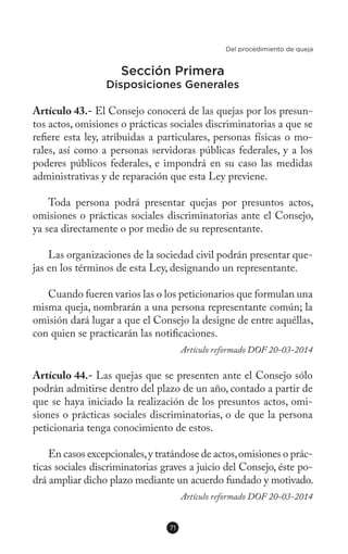 Ley Federal para Prevenir y Eliminar la Discriminación | PDF