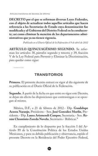 Ley Federal para Prevenir y Eliminar la Discriminación | PDF