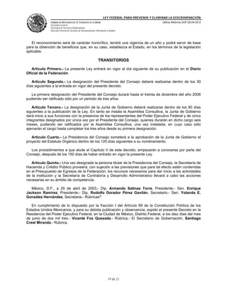 Ley federal para prevenir y eliminar la discriminación | PDF