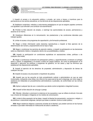 Ley federal para prevenir y eliminar la discriminación | PDF