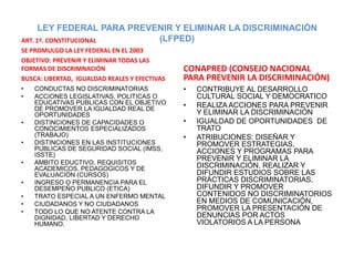 Ley federal para prevenir y eliminar la discriminación t.m. | PPTX