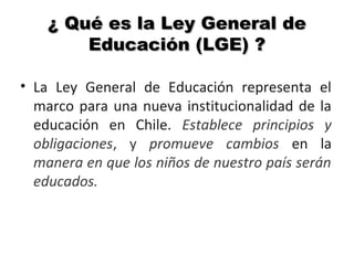 Ley general de educación | PPT