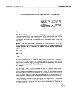 Miércoles 21 de agosto de 2013 Gaceta Parlamentaria21
 