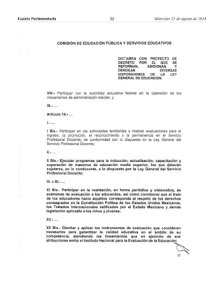 Gaceta Parlamentaria Miércoles 21 de agosto de 201322
 