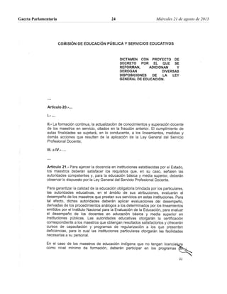 Gaceta Parlamentaria Miércoles 21 de agosto de 201324
 