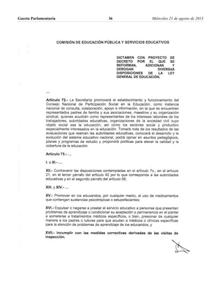 Gaceta Parlamentaria Miércoles 21 de agosto de 201336
 