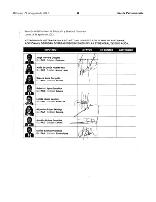 Miércoles 21 de agosto de 2013 Gaceta Parlamentaria41
 