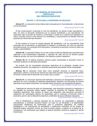 Ley general de educacion cap 4 | DOCX