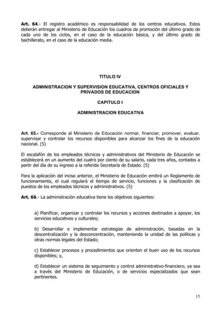 Ley General De Educacion Nov 2008 | DOC