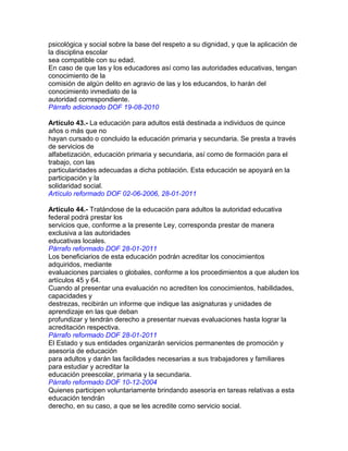 Ley general de la educacion capitulo 4 | DOCX