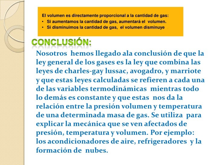 Ley general de los gases
