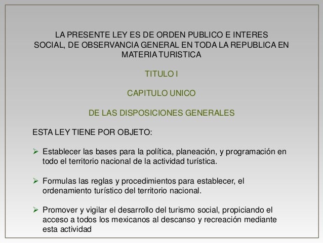 Ley general de turismo