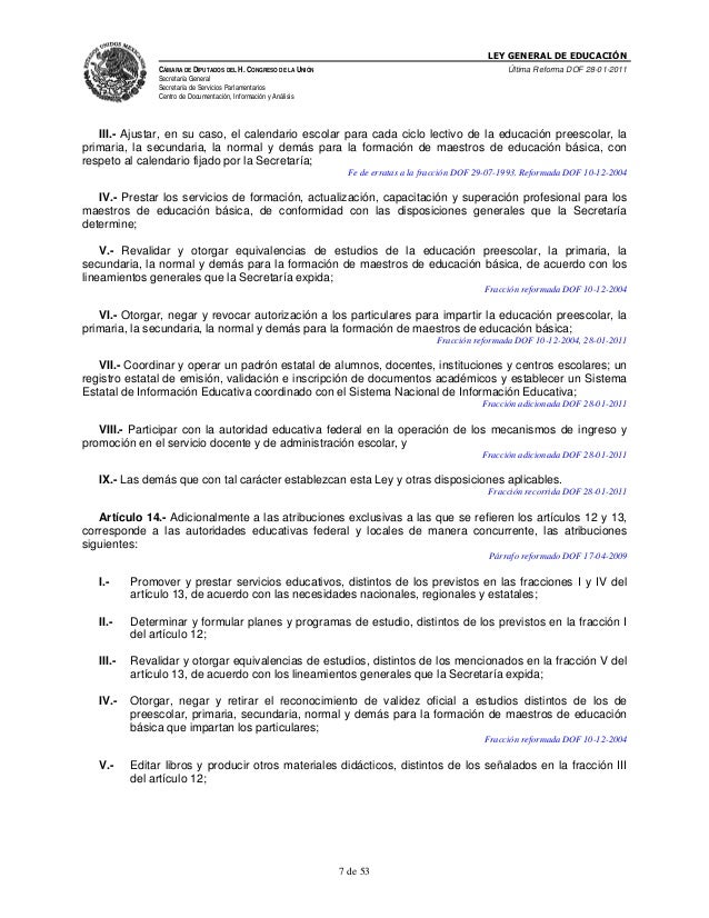 Ley general vigente 1993