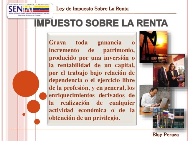 Ley impuesto sobre la renta