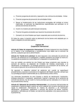Ley modelo sobre extincion de dominio | PDF