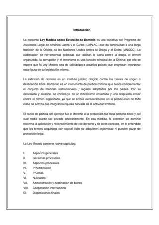 Ley modelo sobre extincion de dominio | PDF