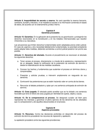 Ley modelo sobre extincion de dominio | PDF