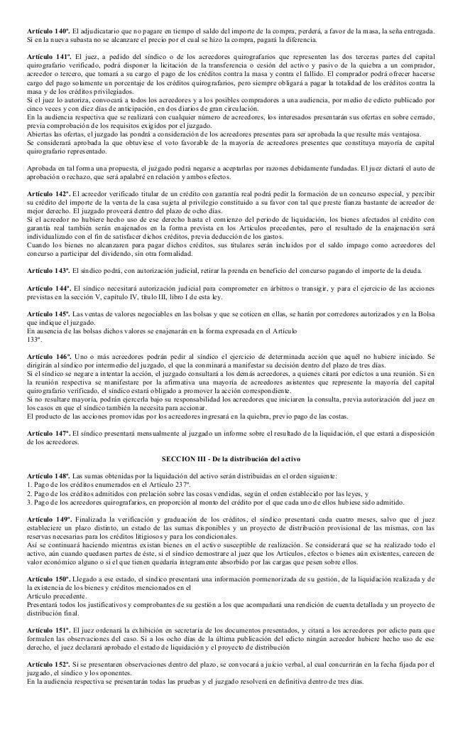 Informe Final Y Distribucion En La Quiebra Creditogoldme