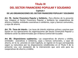 Ley organica de la economia popular y solidaria | PPTX