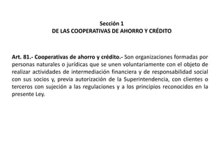 Ley organica de la economia popular y solidaria | PPTX