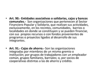 Ley organica de la economia popular y solidaria | PPTX