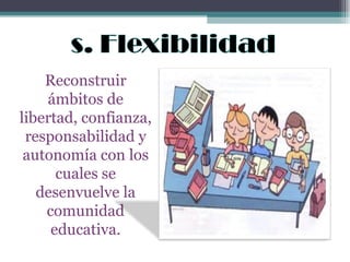 Reconstruir ámbitos de libertad, confianza, responsabilidad y autonomía con los cuales se desenvuelve la comunidad educativa. 