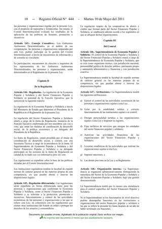 Ley orgánica de la economía popular y solidaria | PDF