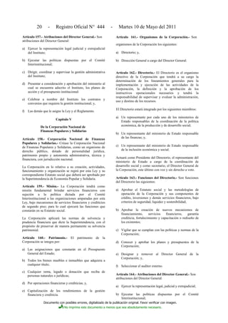 Ley orgánica de la economía popular y solidaria | PDF