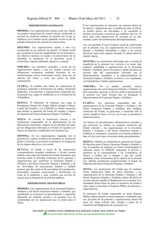 Ley orgánica de la economía popular y solidaria | PDF