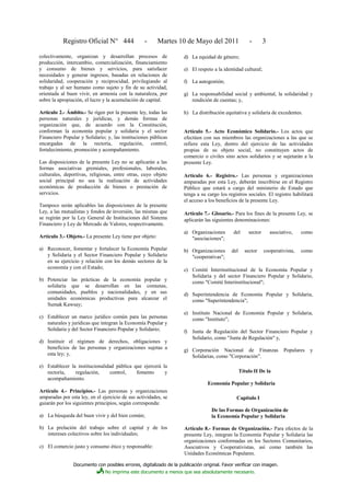 Ley orgánica de la economía popular y solidaria | PDF