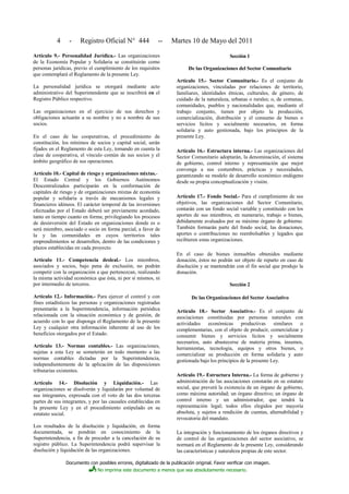 Ley orgánica de la economía popular y solidaria | PDF