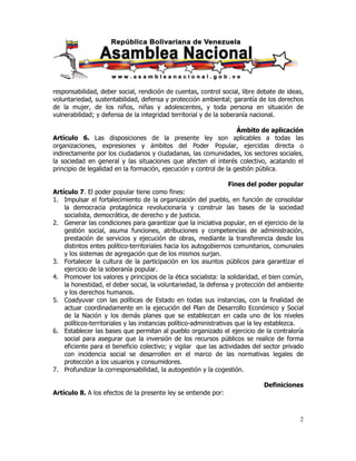 Ley org poder popular