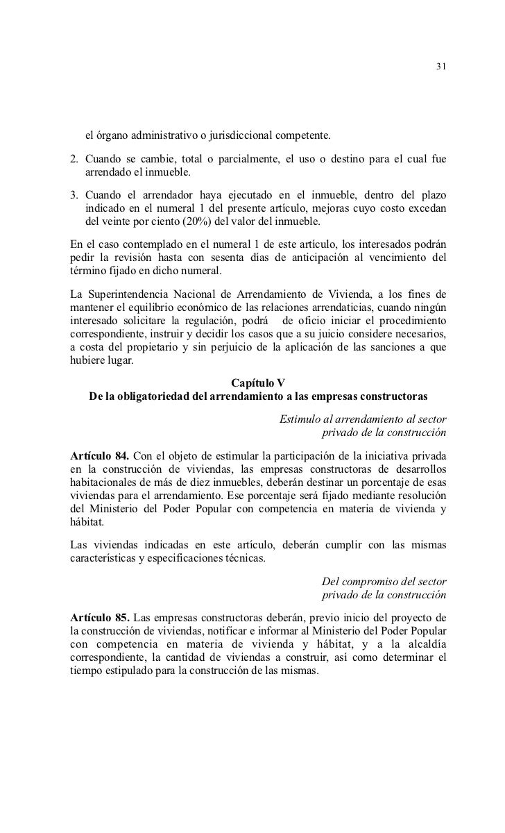Ley para la regularización y control de los arrendamientos 