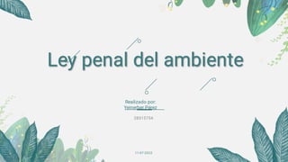 Ley penal del ambiente
Ley penal del ambiente
Realizado por:
Yeinerber Pérez
11-07-2022
28315754
 