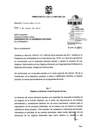 Ley reformatoria a la ley org%c3%a1nica electoral o c%c3%b3digo de la ...