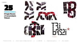 >




       25
    typography




       fonderia nebioLo :
       il fregio mecano
       e il suo pronipote
       tribasei.




      Politecnico di Bari   |   corso di laurea in Disegno industriale   |   aa 2008/2009   |   Progettazione grafica 2   ||   tema: tipografia
 