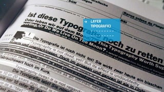 >   Typography




                                                                                    >       LAYER
                                                                                            TIPOGRAFICI
                                                                                            ---------
                                                                                            ---------




      Politecnico di Bari   |   corso di laurea in Disegno industriale   |   aa 2008/2009    |   Progettazione grafica 3   ||   tema: tipografia
 