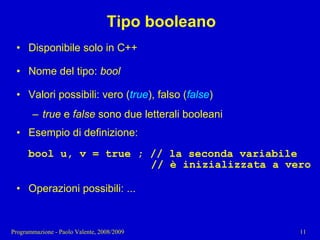 03 - Programmazione: Istruzioni C++